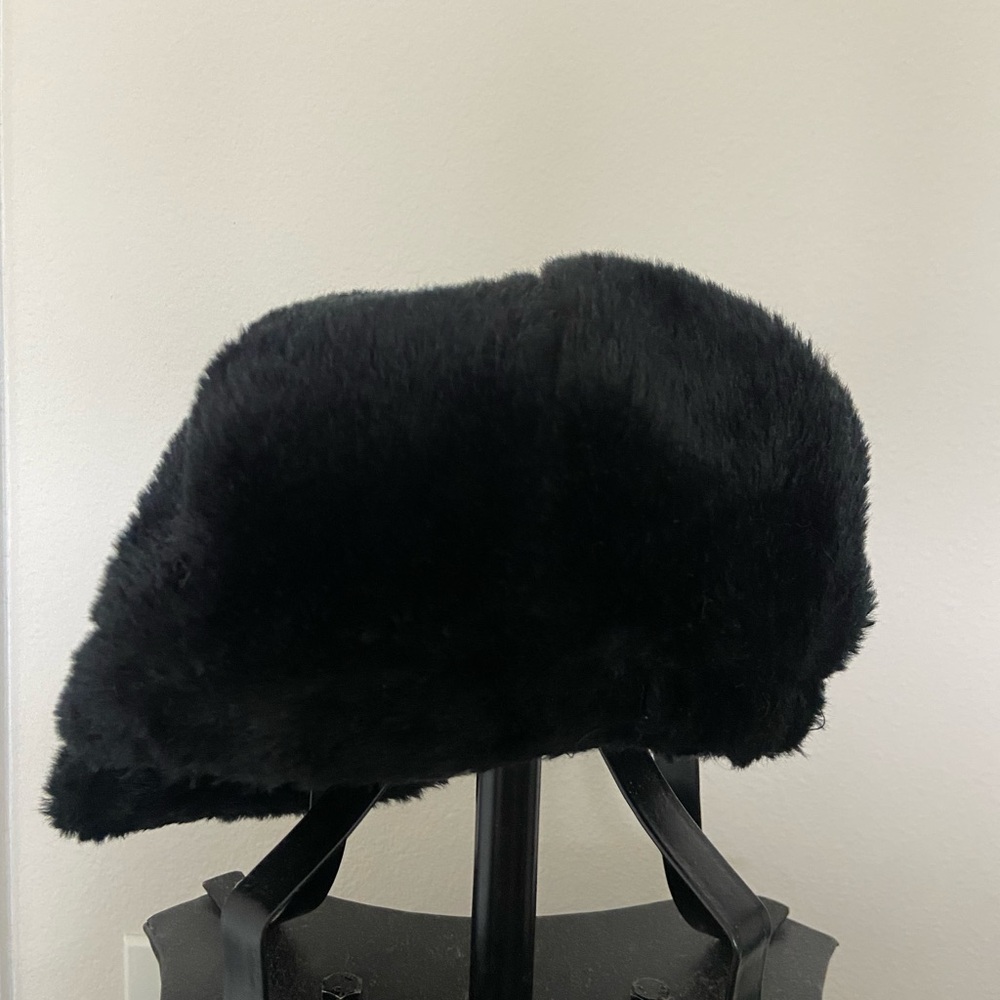 Black Faux Fur Hat